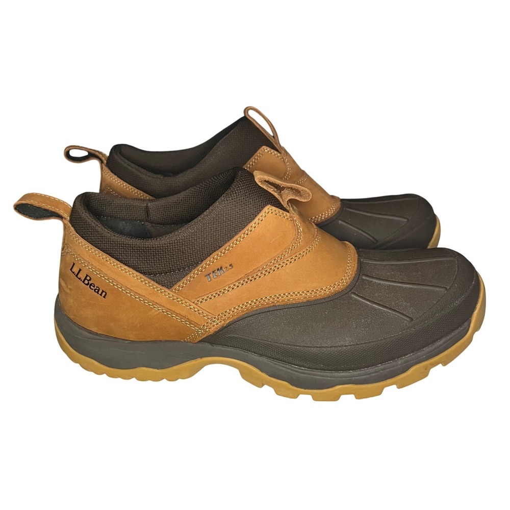 LL Bean Storm Chaser Slip On Boots Mens 13 Brown‎ Waterproof Duck Shoes 297727